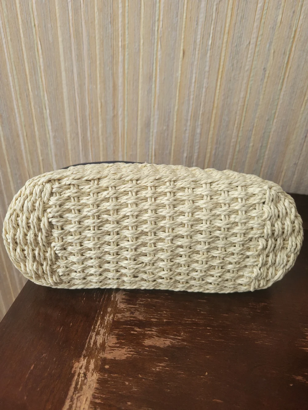 Mark & Graham Navy Denim Blue and Cream Woven Lined Cosmetic Pouch NWT